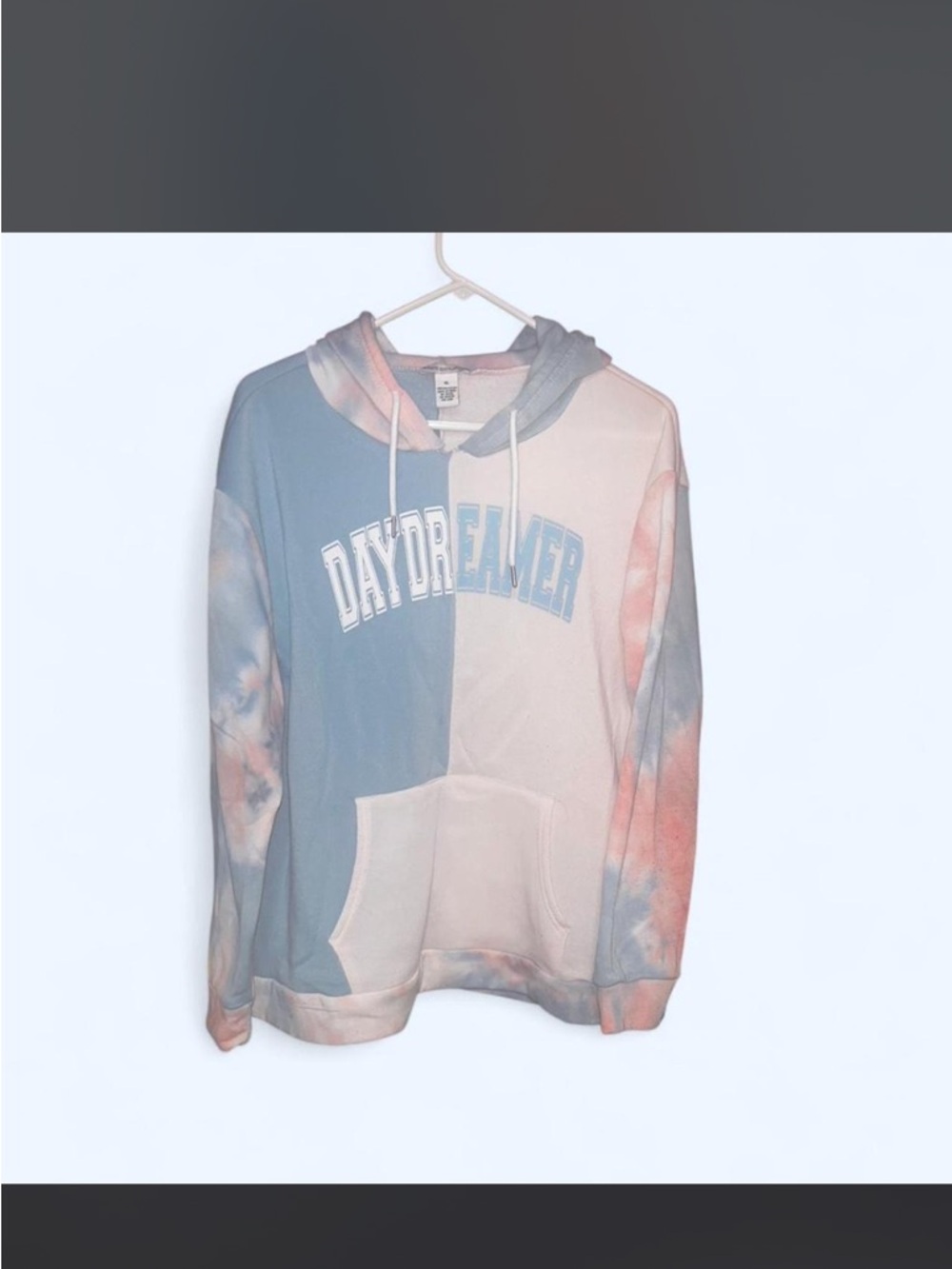 DAYDREAMER Tie-Dye Split Hoodie in Blue & Peach